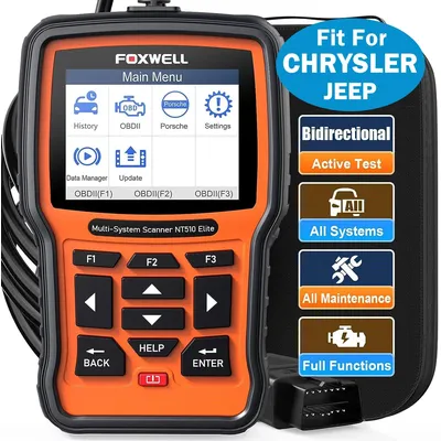 FOXWELL NT510 Elite for Chrysler Jeep Wireless OBD2 Scanner Bi-Directional Diagnostic Tools Oil Reset EPB SAS TPMS All System