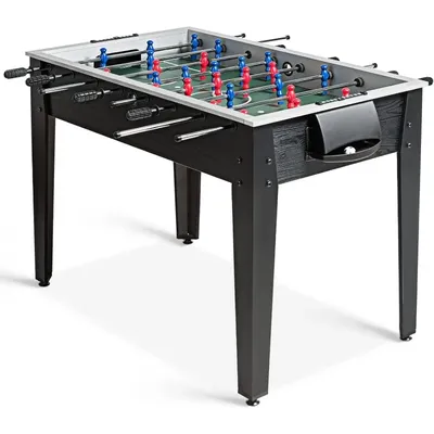 Goplus 48'' Foosball Table, Wooden Soccer Games Table w/ 2 Footballs, Score Keepers, Indoor Home, Game Room