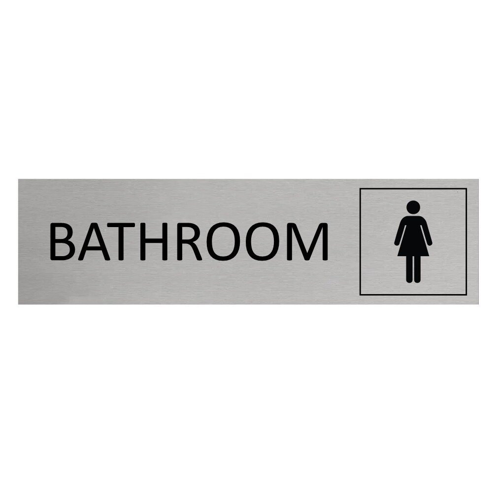CombiCraft Aluminium Türschild Bathroom Women 165x45mm mit 3M-Tape zur Befestigung, einfache Kennzeichnung von Räumen und Bereichen Image