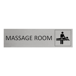 CombiCraft Aluminium Türschild Massage Room 165x45mm mit 3M-Tape zur Befestigung, einfache Kennzeichnung von Räumen und Bereichen Image