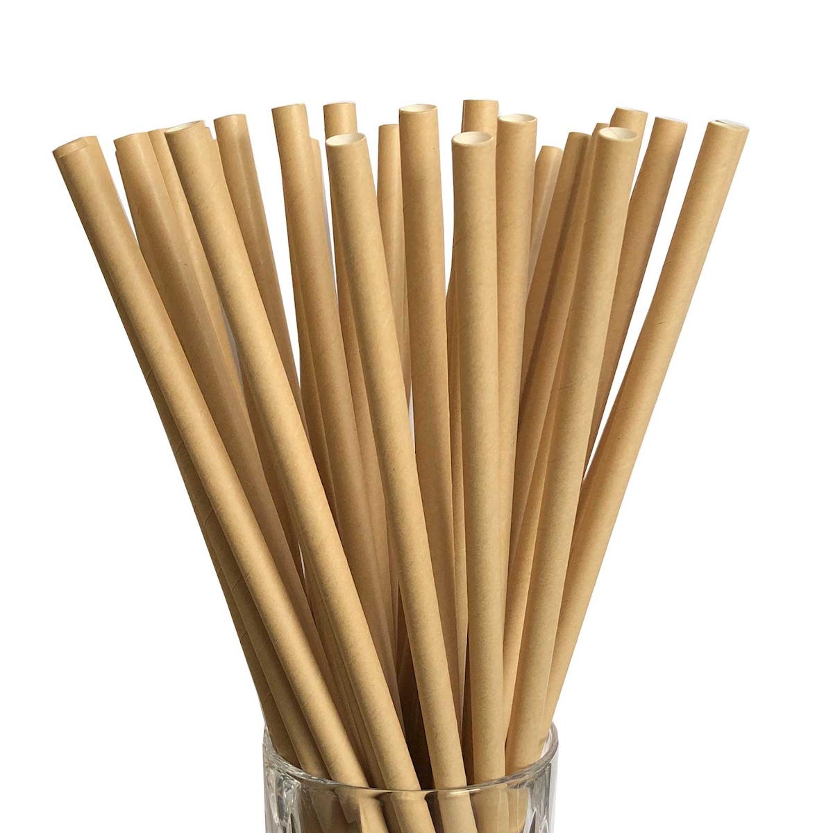 LUXENTU Jumbo Papier-Trinkhalme 20 cm - ø 8 mm natur 100 Stück Image