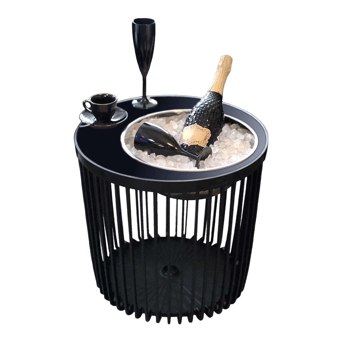 COOTAB Cooler Table COPENHAGEN 4-in-1 Loungetisch mit Edelstahl-Bierkühler Image