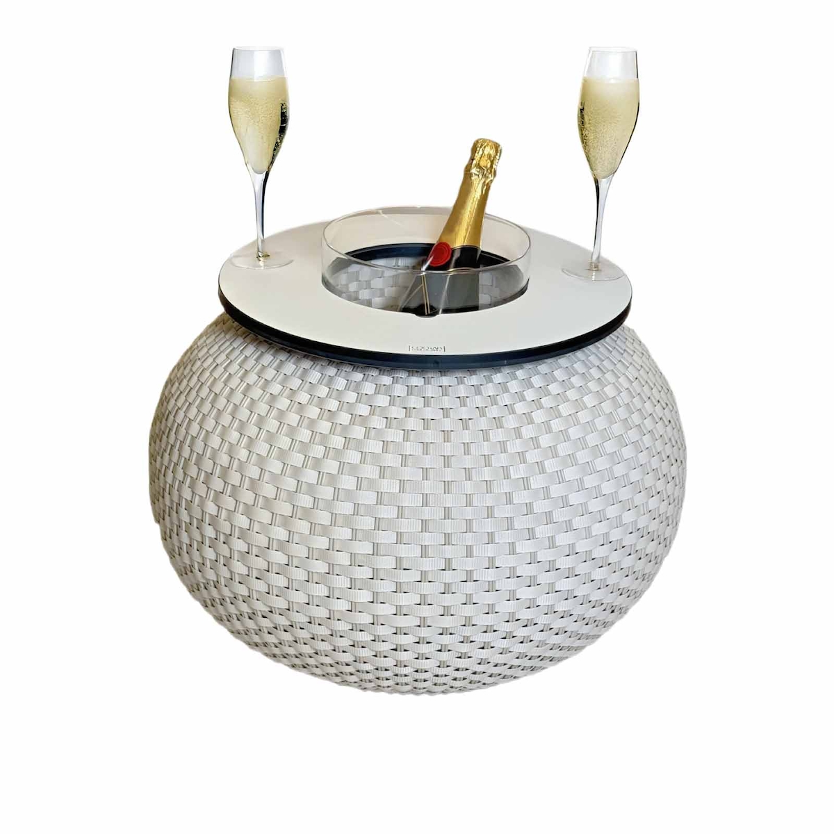 COOTAB Cooler Table MILANO 3-in-1 Loungetisch mit Acryl-Kühler - Champagner Image