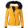 Steppjacke NAVAHOO "Miamor", Damen, Gr. L (40), gelb, Oberstoff: 100% Polyester, Futter: 100% Polyester, Wattierung: 100% Polyester, Ärmelfutter: 100% Polyester, Kunstpelz: 90% Polyacryl, 10% Polyester, casual, figurbetont Po-bedeckend, Langarm...