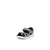 Riemchensandale ECCO "BIOM RAFT", Kinder, Gr. 26, grau (grau, schwarz), Textil, Lederimitat, sportlich, Schuhe, Sommerschuh, Sandalette, Kinderschuh mit Klettriemchen