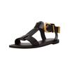 Riemchensandale STEVE MADDEN "STEVE MADDEN Sandalen Leder", Damen, Gr. 38, schwarz, Leder, casual, Schuhe
