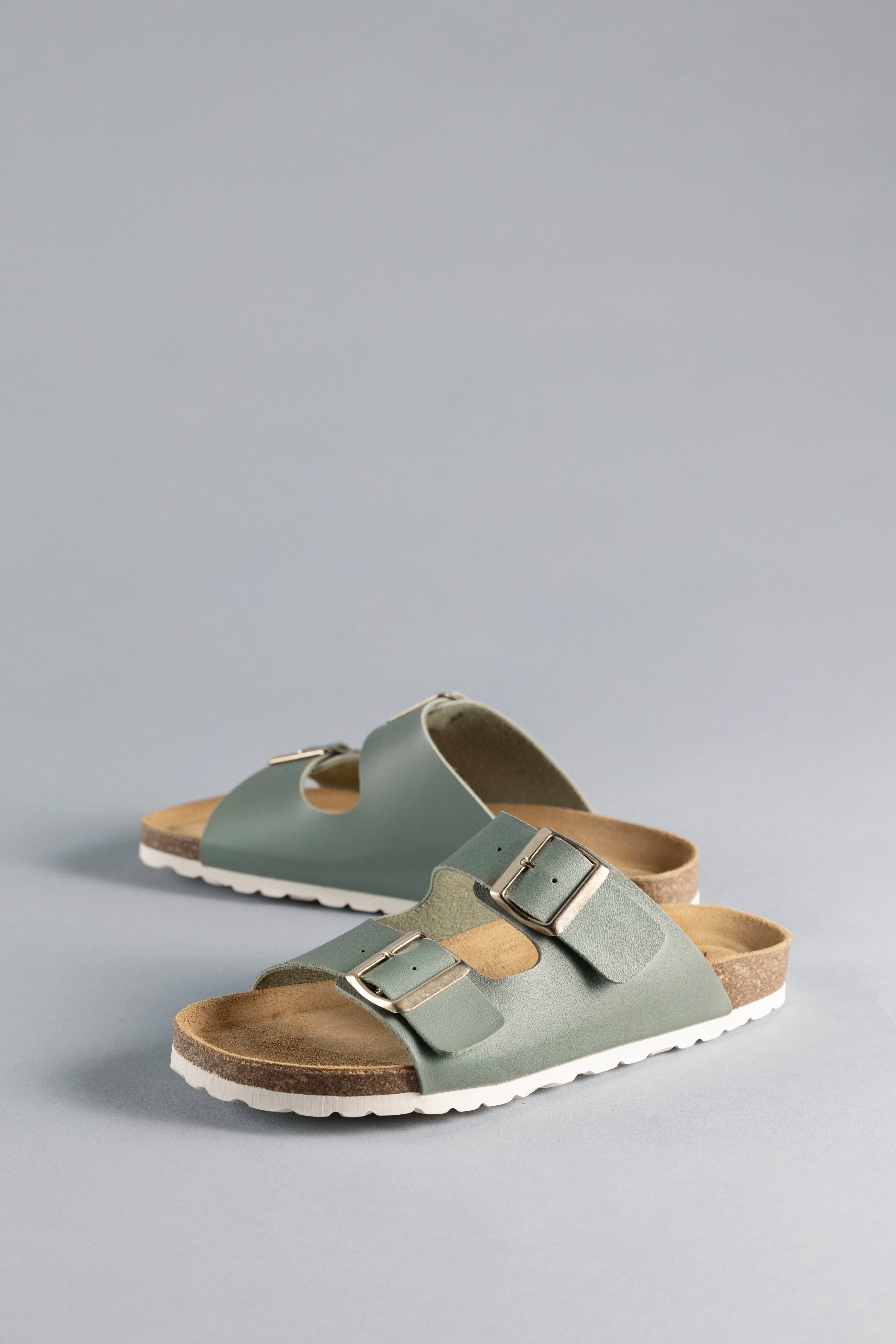 Pantolette ANISTON SHOES, Damen, Gr. 40, grün (oliv), Lederimitat, Schuhe Pantolette, Sommerschuh, Hausschuh, Strandschuh, Fußbett - NEUE KOLLEKTION