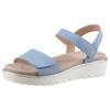 Keilsandalette ARA "BILBAO", Damen, Gr. 43, blau (azurblau), Veloursleder, unifarben, feminin, Schuhe, Keilsandale, Sommerschuh, Komfortschuh in G-Weite