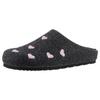 Clog BIO LIFE, Damen, Gr. 42, schwarz (schwarz, rosa), Textil, klassisch, Schuhe, Hausschuh, Homeslipper mit Herzchen-Stickerei - NEUE KOLLEKTION