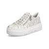Sneaker RIEKER "Rieker Sneaker Lederimitat", Damen, Gr. 41, beige (beige, gold), Lederimitat, casual, Schuhe