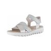 Keilsandalette GABOR "Gabor Sandalen Leder", Damen, Gr. 38, silber, Leder, casual, Schuhe