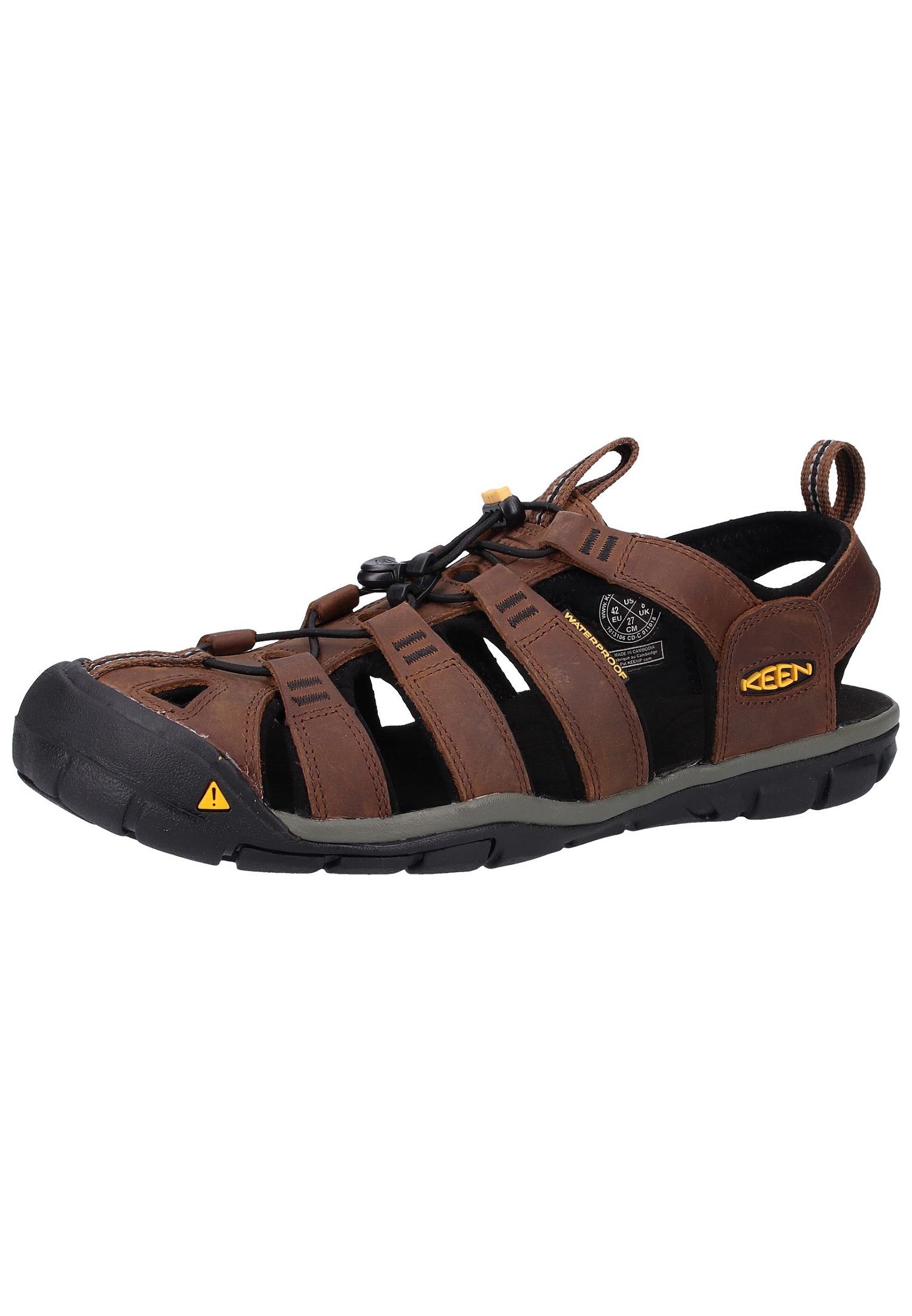 Sandale KEEN "Keen Sandalen Leder/Textil", Herren, Gr. 44, braun (dunkelbraun, schwarz), Leder, Textil, Schuhe Sandale