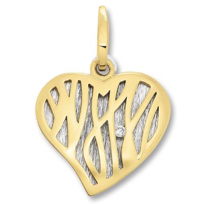 Herzkette ONE ELEMENT "Halskette - Herzkette mit Zirkonia Herz und Anhänger aus 925", silber, Halsketten, Damen, mit Zirkonia, Silber 925 (Sterlingsilber), stufenlos verstellbare Halskette bis 45 cm Image