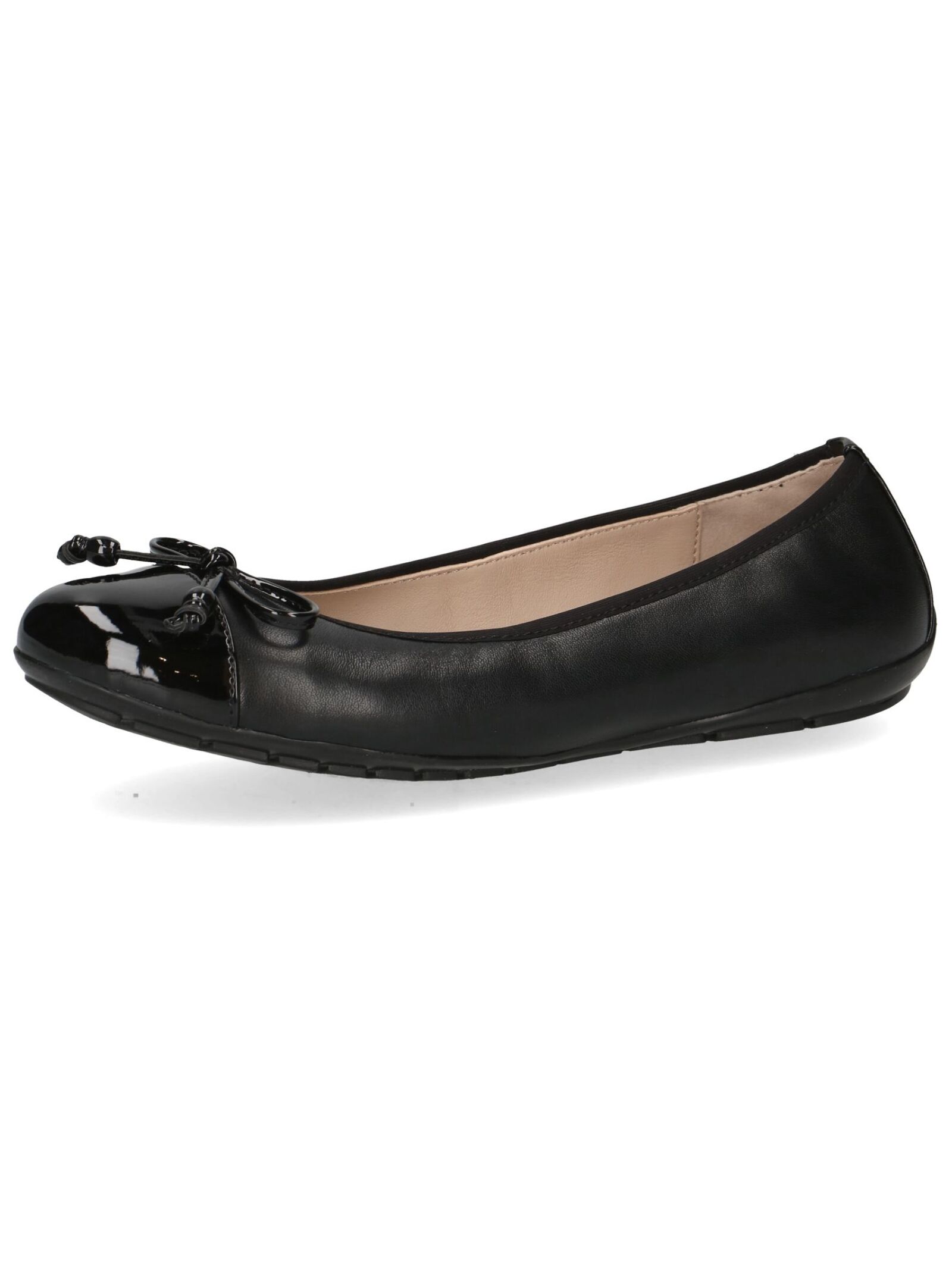 Ballerina CAPRICE "Caprice Ballerinas Leder/Textil", Damen, Gr. 37, schwarz, Leder, Textil, Schuhe