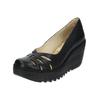 Keilpumps FLY LONDON "Fly London Pumps Leder", Damen, Gr. 41, schwarz, Leder, casual, Schuhe
