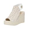 Keilsandalette REPLAY "Replay Sandalen Textil", Damen, Gr. 39, beige (beige, weiß), Textil, casual, Schuhe