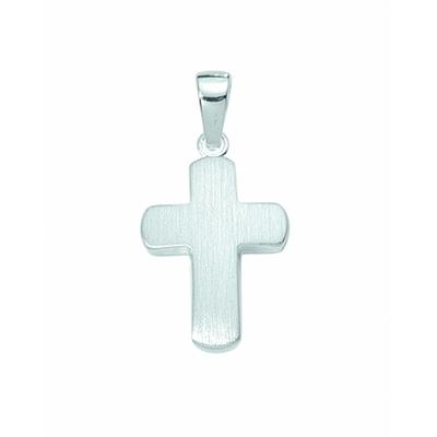 Kreuzkette ADELIA´S "Halskette - Kreuzkette mit Kreuz Anhänger aus 925 Silber", silber, Halsketten, Damen, Silber 925 (Sterlingsilber), Schmuckset mit bis 45 cm stufenlos verstellbarer 925 Silber Halskette Image