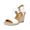 Keilsandalette GABOR COMFORT "Gabor Comfort Sandalen Leder", Damen, Gr. 40, weiß, Leder, casual, Schuhe