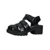 Riemchensandale FLY LONDON "Fly London Sandalen Leder", Damen, Gr. 38, schwarz, Leder, casual, Schuhe