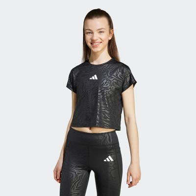 T-Shirt ADIDAS SPORTSWEAR "JG PR TEE", Kinder, Gr. 170, schwarz-weiß (schwarz, weiß), Obermaterial: 88% Polyester, 12% Elasthan, sportlich, Shirts Image