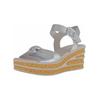 Keilsandalette GABOR "Gabor Sandalen Leder", Damen, Gr. 40,5, silber, Leder, casual, Schuhe