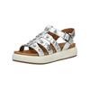 Riemchensandale INUOVO "INUOVO Sandalen Leder", Damen, Gr. 41, silber, Leder, casual, Schuhe