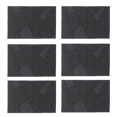 Platzset ZELLER PRESENT, grau (anthrazit), B:30cm L:45cm Ø:54cm, Platzsets, stylisches Muster, 6-teilig, Kunststoff, 30 x 45 cm Image