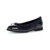 Ballerina GABOR "Gabor Ballerinas Leder/Textil", Damen, Gr. 40, blau (atlantik), Leder, Textil, casual, Schuhe