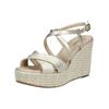 Keilsandalette NERO GIARDINI "Nero Giardini Sandalen Leder", Damen, Gr. 35, weiß, Leder, casual, Schuhe