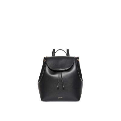 Cityrucksack CALVIN KLEIN "FOIL LOGO FLAP BACKPACK", Gr. B/H/T: 24cm x 30cm x 16cm, schwarz, toasted coconut, Lederimitat, unifarben, Basic, Rucksäcke, Damen Freizeitrucksack, Beuteltasche mit Logoschriftzug Image