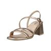 Riemchensandale NERO GIARDINI "Nero Giardini Sandalen Leder", Damen, Gr. 36, gold, Leder, casual, Schuhe