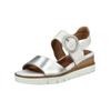 Keilsandalette TAMARIS "Tamaris Sandalen Leder", Damen, Gr. 38, weiß (weiß, silber), Leder, casual, Schuhe
