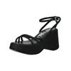 Keilsandalette BUFFALO "Buffalo Sandalen Textil", Damen, Gr. 41, schwarz, Textil, casual, Schuhe