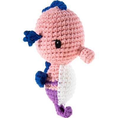 Kuscheltier HEUNEC "Crochi, Häkel-Freund Seepferdchen", rosa (rosa, blau), Plüschfiguren, KinderH:15cm, H:15cm Image