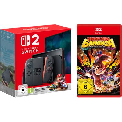 NINTENDO SWITCH 2 Konsolen-Set "Switch 2 + Mario Kart World + Donkey Kong Bananza", schwarz, B:27,2cm H:16,6cm T:1,39cm, Spielekonsolen, Topseller