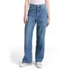 Weite Jeans TOM TAILOR DENIM "LINOU", Damen, Gr. L (40), Länge 32, blau (used mid stone blau denim), Denim/Jeans, Obermaterial: 43% Polyester, 33% Baumwolle, 22% Lyocell, 2% Elasthan, unifarben, modisch, weit knöchellang, Jeans, im Five-Pocket Style