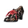Schnürpumps LAURA VITA "LAURA VITA Pumps Leder", Damen, Gr. 39, rot, Leder, casual, Schuhe