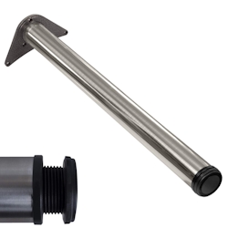 ID Dinkel Tischbeine höhenverstellbar Ø60mm Edelstahl Optik für Schreibtisch Esstisch Länge 820mm Image