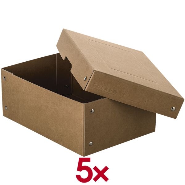 Falken Archiv-Box »PURE Box Nature DIN A5 100mm« 18/25/10 cm 5 Stück braun, 18x10x25 cm