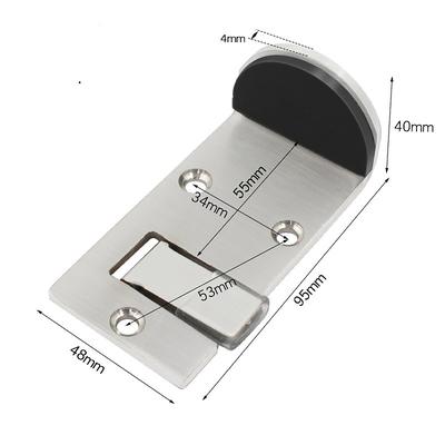 Stainless Steel Floor Door Stopper, Foldable Anti-Collision Door Stop with Rubber Bumper, Silent Non-Slip Door Jammer for Home Office Restaurant