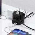 Ulisem - Multipresa 9 in 1 a cubo con usb, 5 prese con 4 porte usb, presa con interruttore,