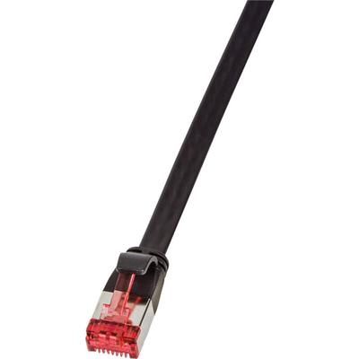 LogiLink CF2023S RJ45 Netzwerkkabel, Patchkabel CAT 6 U/FTP 0.50 m Schwarz vergoldete Steckkontakte Image