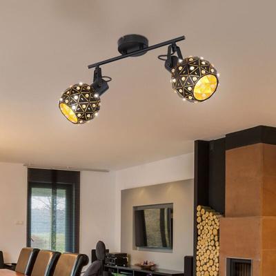 Globo - Deckenleuchte 2-flammig Metall Kristalle Esszimmer Design Deckenlampe mit beweglichen Image