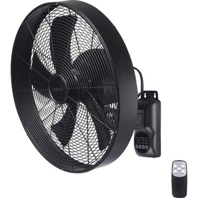 Sygonix - Wandventilator 50 w (ø x h) 45 cm x 45.5 cm Schwarz mit Fernbedienung, Oszillierend, Timer Image