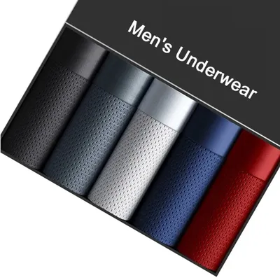 Boxershorts Unterhosen Herrenhöschen Herren Boxer Unterwäsche Eisseide Mesh Männlich Sexy Set Atmungsaktive Boxershorts Große Größe L-5XL Image