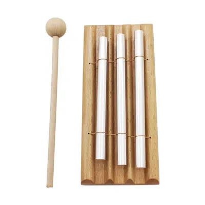 SLADE 3 Tone Wind Chimes Tabletop Meditation Chime Wind Bell Wooden Kids Educational Musical Toys Percussion Instrument Parts