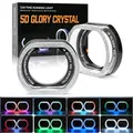 2.5/3 "Sfonia Led Angel Eyes Faro RGB LED Halo Anello di luce 5D APP Controllo DRL Luce di marcia diurna con indicatore di direzione