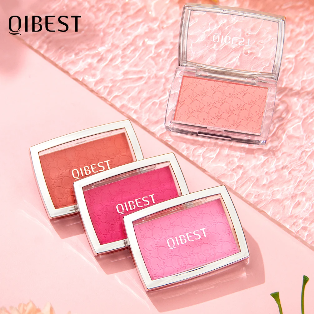 QIBEST Natürliche Creme Rouge Palette Make-Up Langlebig Hohe Pigment Gesicht Rouge Pulver Gesichts Wange Tönung Rouge Frauen Kosmetik Image