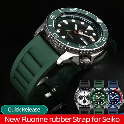 Neues Fluorkautschukarmband für Seiko Citizen Quick Release Uhrenarmband 20 22 mm Silikon Tropic Strap Smart Watch Strap FÜR Huawei Image