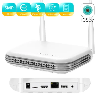BESDER Mini WiFi NVR 8CH H.265 Onvif Network Video Recorder with Face Detection Email Alert Compatible with XMEYE ICSee App